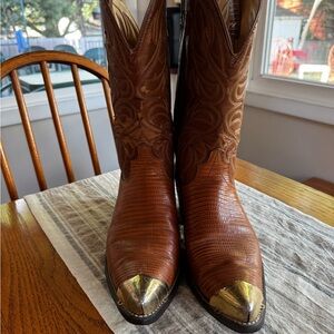Laredo Tan Leather Cowboy Boots